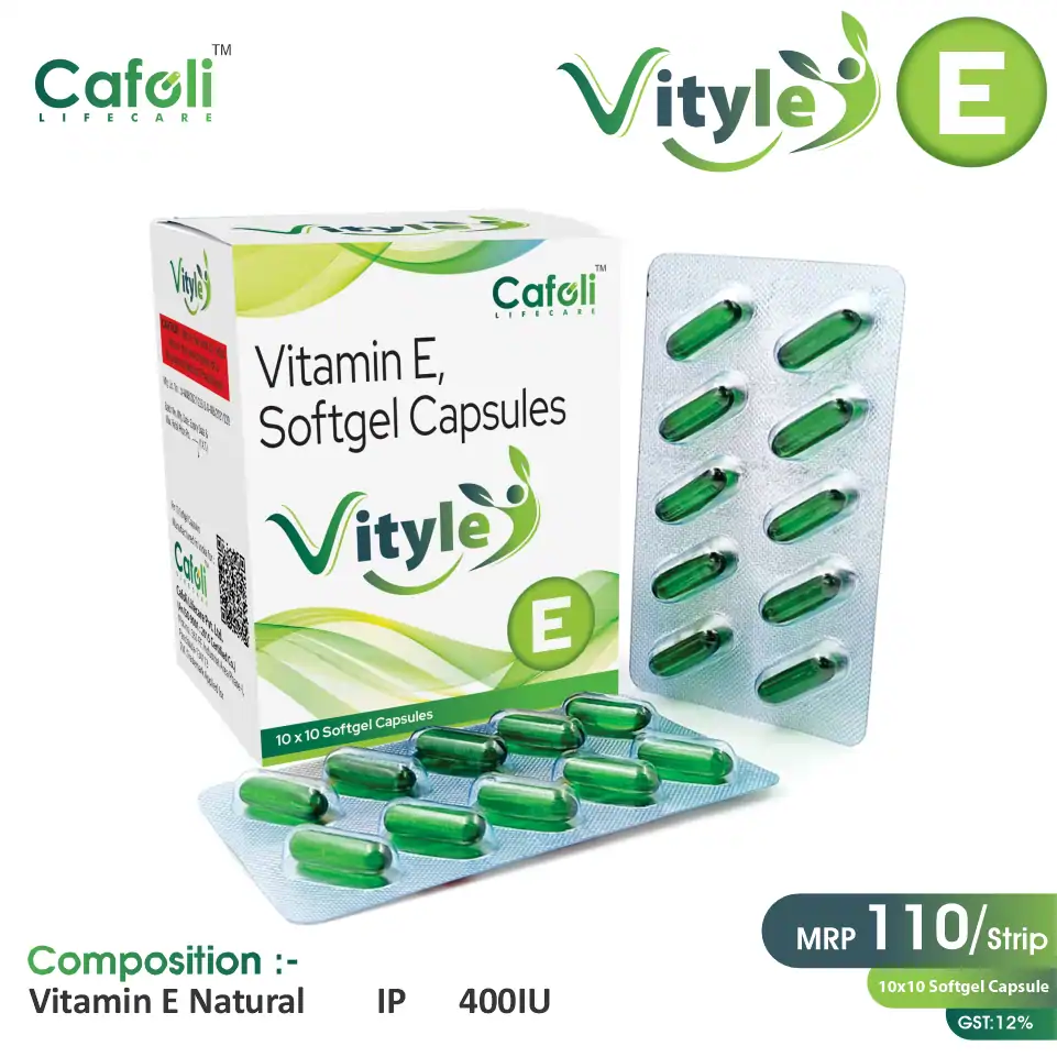 Vitamin E Natural 400 IU Capsule | Antioxidant Supplement | Best Price for PCD Pharma Franchise